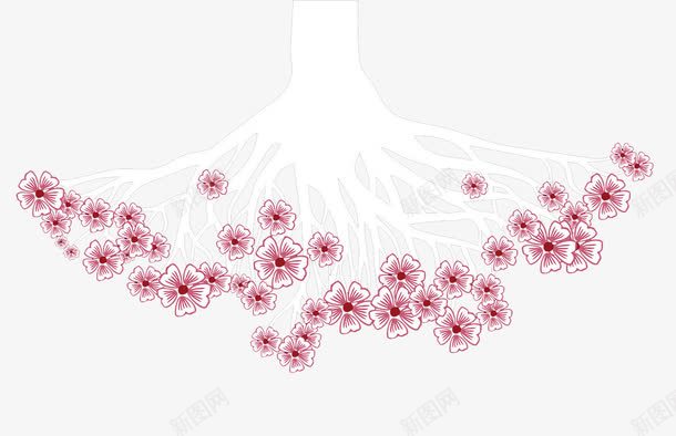 樱花树png免抠素材_新图网 https://ixintu.com 水彩 白色树干 花卉 装饰画