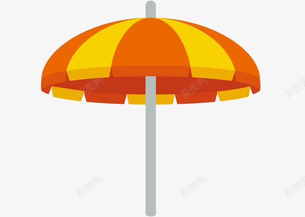 太阳伞png免抠素材_新图网 https://ixintu.com 免费 免费素材 太阳伞 橙色 海边