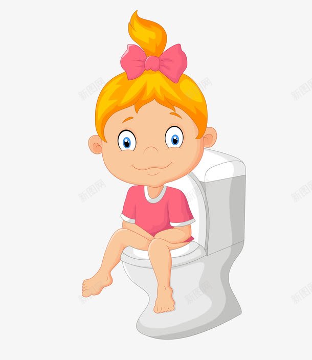 坐在马桶上的女孩png免抠素材_新图网 https://ixintu.com 卡通女孩 坐在马桶上的女孩 矢量女孩 马桶