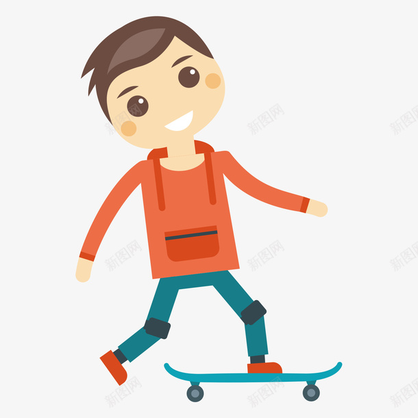 卡通人物滑板矢量图ai免抠素材_新图网 https://ixintu.com 世界滑板日 人物 卡通 嘻哈风 流行 滑板 玩滑板 运动 矢量图