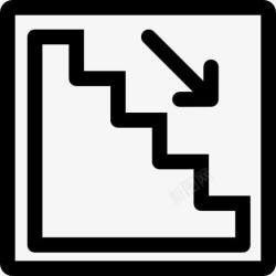 信号下降下楼梯的象征图标高清图片