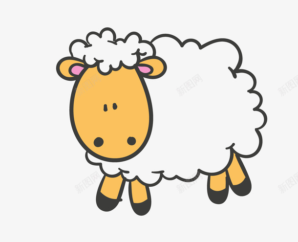 卡通小绵羊png免抠素材_新图网 https://ixintu.com png图形 png装饰 动物 小绵羊 装饰