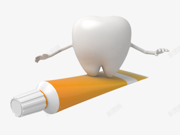 橙色塑料包装和一颗牙齿卡通png免抠素材_新图网 https://ixintu.com 包装 反光 消费 淀粉 清洁用品 牙粉 牙膏管 牙齿 生活用品 白胶粉 站着