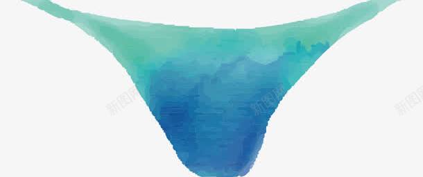 蓝绿色水彩比基尼png免抠素材_新图网 https://ixintu.com 三点式 比基尼 泳装 矢量素材