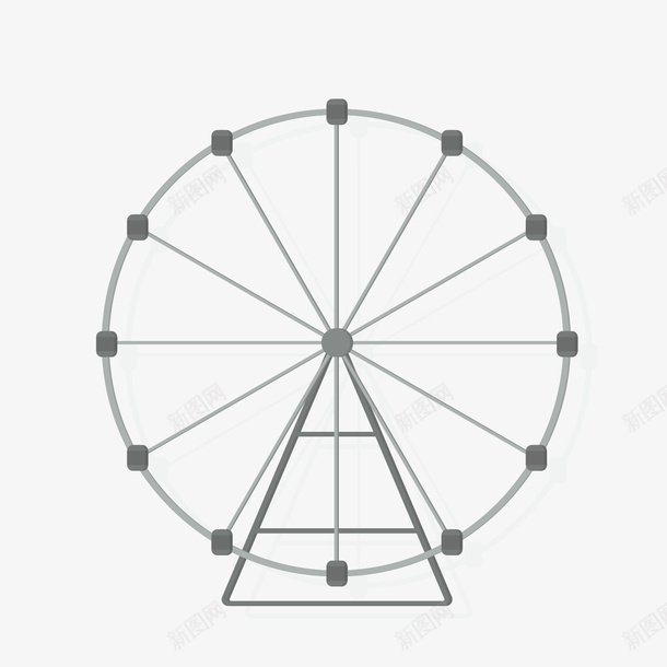 手绘线条摩天轮矢量图eps免抠素材_新图网 https://ixintu.com 手绘 摩天轮 摩天轮剪影 素材 线条 矢量图