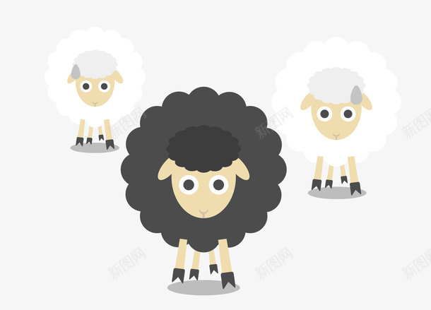 三只可爱的卡通小羊矢量图eps免抠素材_新图网 https://ixintu.com 卡通小羊 可爱的小羊 小羊设计 绵羊 羊 领头羊 矢量图