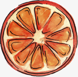 夏季手绘切片橙子素材