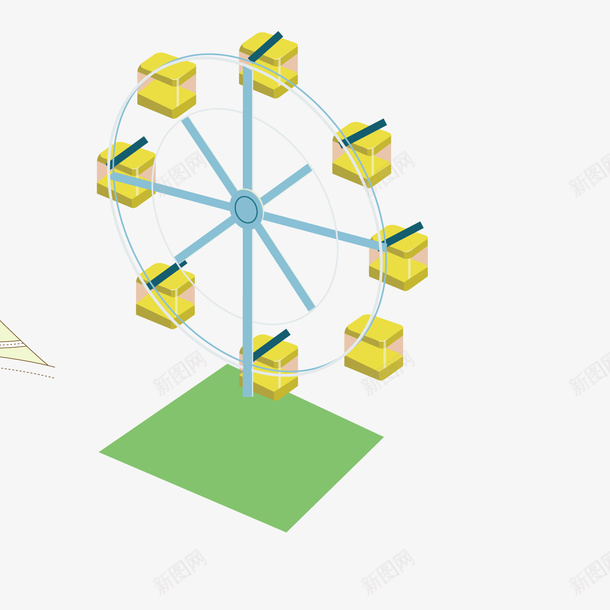 黄色游乐场摩天轮矢量图eps免抠素材_新图网 https://ixintu.com png素材 儿童 摩天轮 摩天轮剪影 游乐场 黄色 矢量图