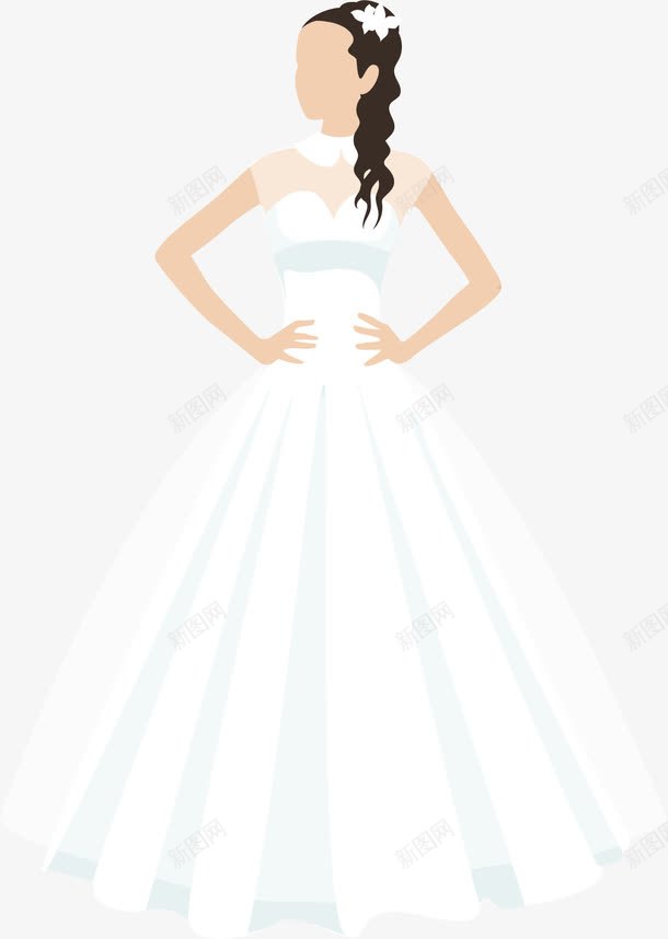穿婚纱的新娘png免抠素材_新图网 https://ixintu.com 时尚婚纱女子新娘
