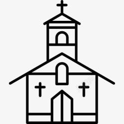 基督教的祈祷老教堂图标高清图片