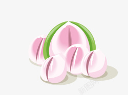 美味的寿桃卡通水彩粉色寿桃高清图片