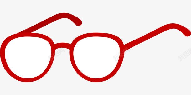 红色眼镜框png免抠素材_新图网 https://ixintu.com 眼镜框 红色 装饰