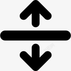 符号相反向上和向下箭头与中线图标高清图片