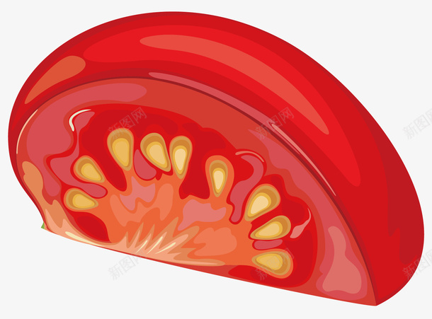 红色西红柿矢量图ai免抠素材_新图网 https://ixintu.com 切开的西红柿 红色番茄 蔬菜 西红柿 食品 食物 矢量图