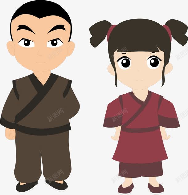 手绘童子png免抠素材_新图网 https://ixintu.com 古装 手绘 童子