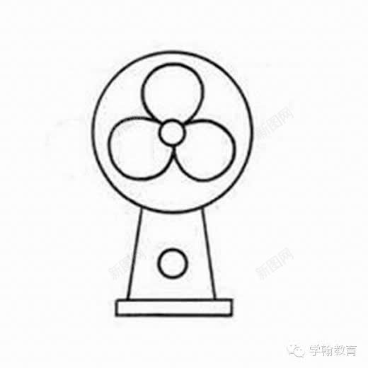 简笔画电风扇png免抠素材_新图网 https://ixintu.com 儿童 手绘 电风扇 简笔