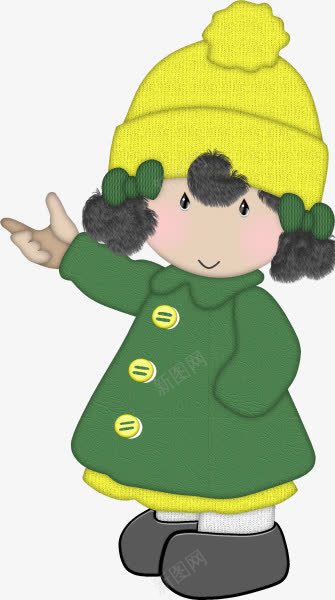 一个小男孩png免抠素材_新图网 https://ixintu.com 可爱 手绘 绿衣服 黄帽子