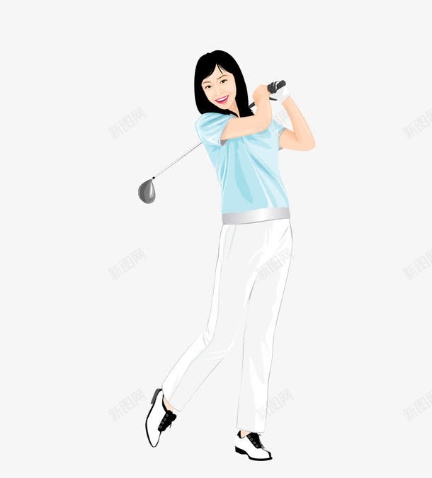 打高尔夫的人png免抠素材_新图网 https://ixintu.com 女孩 打高尔夫 清新