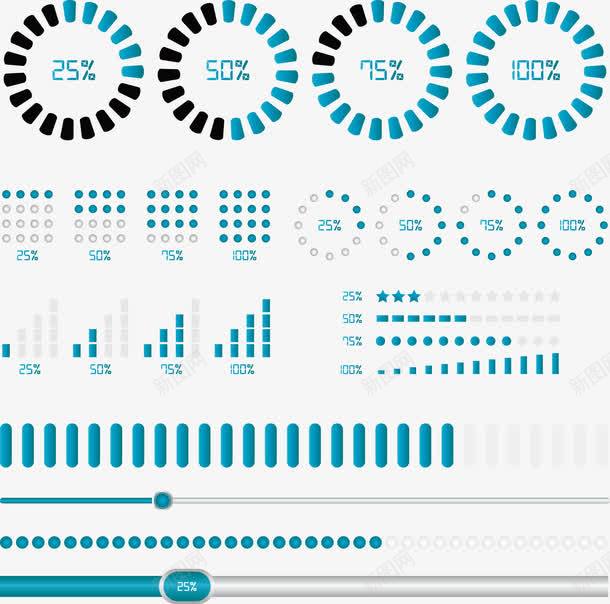 进度条png免抠素材_新图网 https://ixintu.com 免费矢量下载 插画 网页设计 进度条