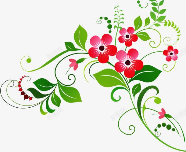 手绘唯美艺术花朵植物线条png免抠素材_新图网 https://ixintu.com 植物 线条 艺术 花朵