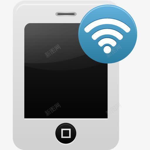 白色手机信号卡通图标png_新图网 https://ixintu.com 信号 卡通 手机 白色