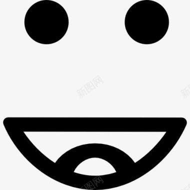 快乐的微笑的表情的方脸图标图标