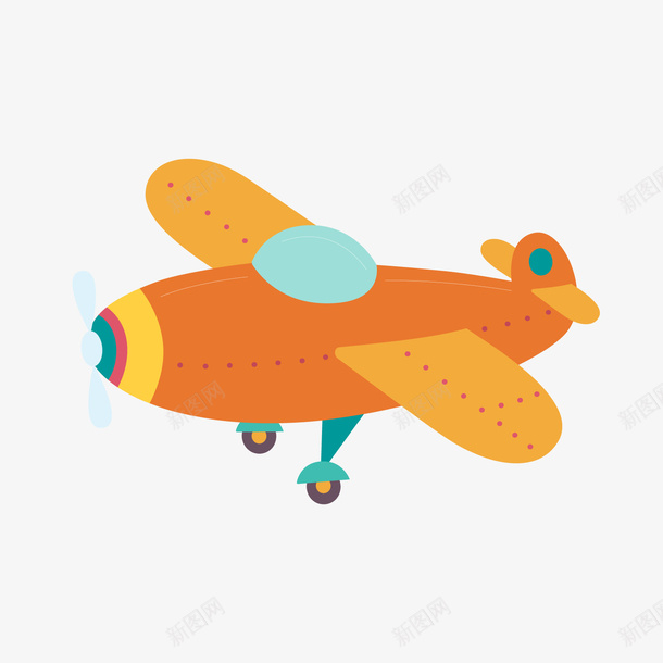 活动卡通飞机png免抠素材_新图网 https://ixintu.com 卡通飞机 橙色飞机 活动装饰 背景装饰