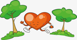 心脏心跳卡通海报促销矢量图素材