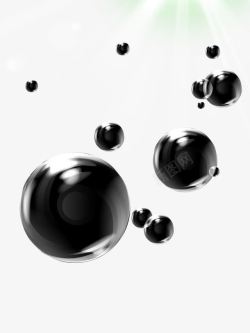 黑色半透明中国风气泡素材