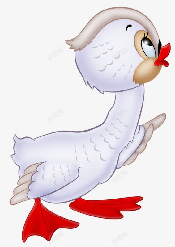 白色的小鸭子png免抠素材_新图网 https://ixintu.com 卡通 可爱 小鸭子 白色