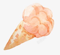 水彩奶油冰淇淋甜筒图片卡通素材