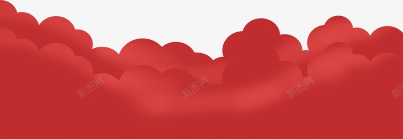 红色云层手绘风png免抠素材_新图网 https://ixintu.com 免扣 手绘风 红色云层