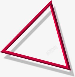 红色立体三角边框素材