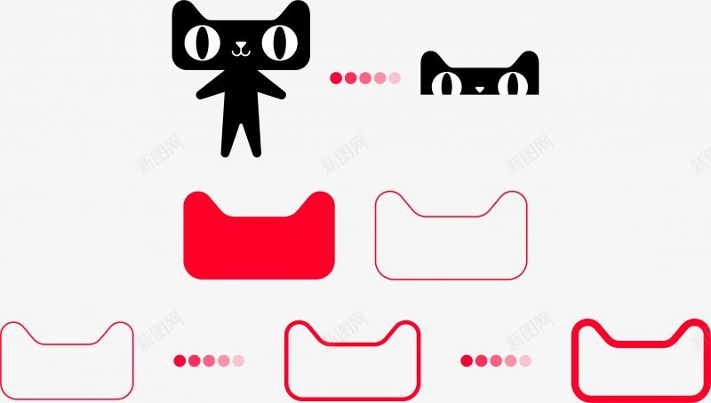 天猫形象icon使用规范天猫猫头视觉规范图标png_新图网 https://ixintu.com 天猫猫头 视觉规范