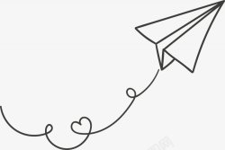 纸飞机手绘线稿素材