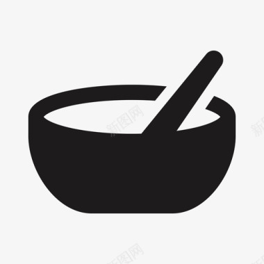 平底锅和木勺食物图标图标