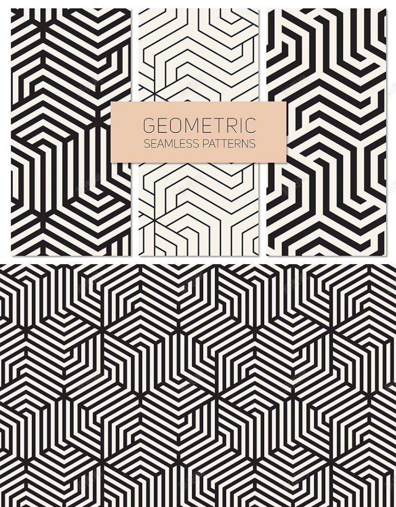 几何无缝纹理GeometricSeamlessPajpg设计背景_新图网 https://ixintu.com EPS Geometric Patterns Seamless Set 几何无缝纹理 底纹