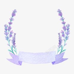 薰衣草带边框紫色素材