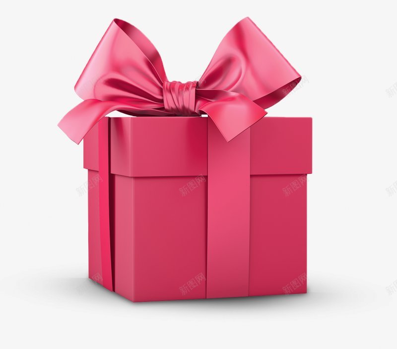 00663一个粉色的方形立体盒子装饰着纸盒粉色丝带png免抠素材_新图网 https://ixintu.com 礼盒