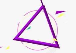 矢量紫色三角形装饰框素材