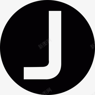 J大写字母在圆圈中形状图标图标