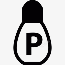 技术字母带字母P的灯泡技术图标高清图片