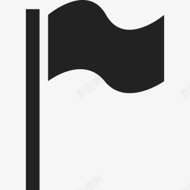 挥舞着黑色的旗帜形状运动图标图标