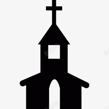 有尖塔建筑物的教堂图标图标