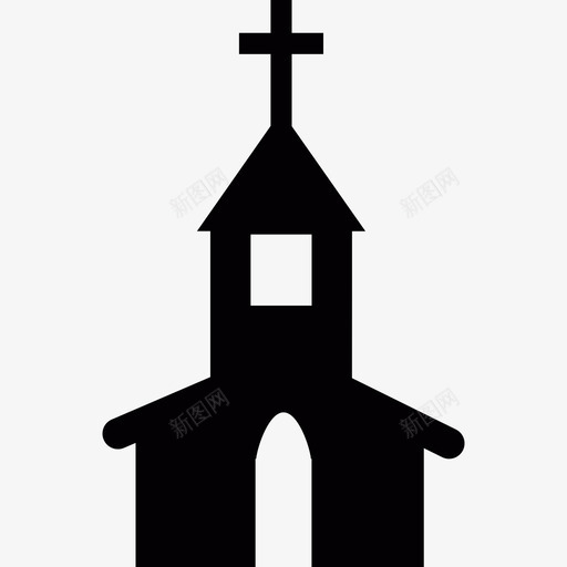 有尖塔建筑物的教堂图标svg_新图网 https://ixintu.com 建筑物的教堂 有尖塔