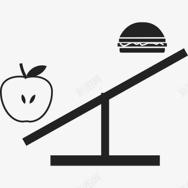 健康食品与垃圾食品食品运动偶像图标图标
