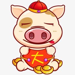 2019猪年新年卡通猪PNS透明底素材