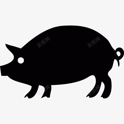 猪的轮廓动物图标svg_新图网 https://ixintu.com 动物 猪的轮廓