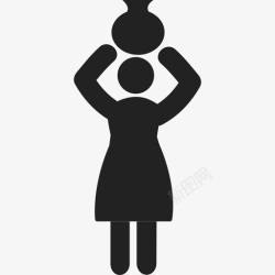 一个人拿着乒乓球拍一个拿着罐子的女人人人图标高清图片