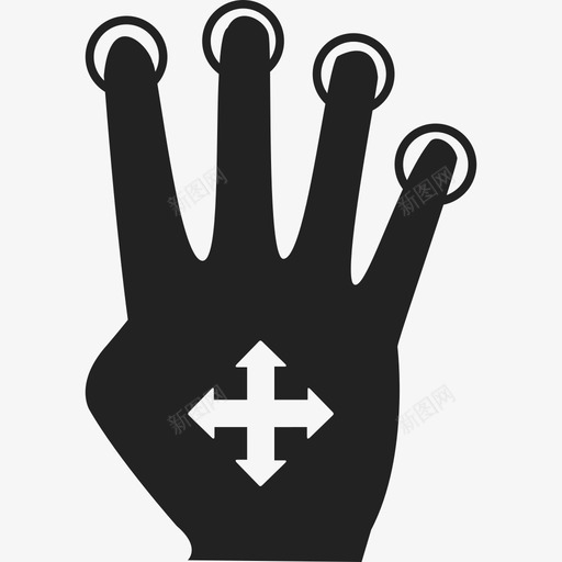 四个手指移动箭头图标svg_新图网 https://ixintu.com 四个手指 移动箭头